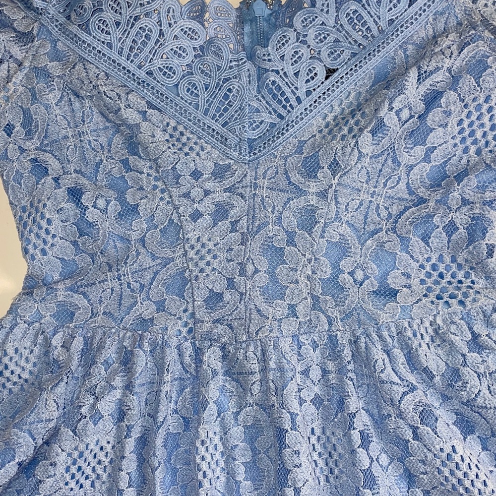 Jr.Small PRINCESS CINDERELLA Disney Zara Pale Blue Lace Off-Shoulder Dress - Picture 10 of 17